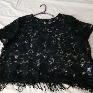 Forever21 Lace fringe top